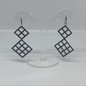 Vintage gray square dangle earrings